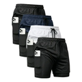 Imagem da oferta Kit 4 Shorts 2 Em 1 Duplo Dryfit Masculino Compressão Térmic
