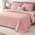 Imagem da oferta Cobre leito matelado Queen Laura Enxovais dupla face leve confortável cor rose