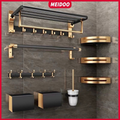 Imagem da oferta Rack de armazenamento de banheiro em alumínio dourado preto MEIDOO