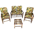 Imagem da oferta Cadeiras Bambu 4 Lugares Com Braços - Jogo Sofá Jardim