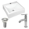 Imagem da oferta Kit Cuba Pop Quadrada Pia Branca 32x30 Torneira E Válvula