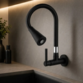 Imagem da oferta Torneira Gourmet Parede Cozinha Preta Flexível 2 Jatos Chuveirinho Cone 14 Volta Luxo Premium Silicone Cone Mais Vendida Preto Fosco