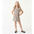 Imagem da oferta Vestido Infantil em Tweed Pied de Poule sem Manga Tam 1 a 6 Anos