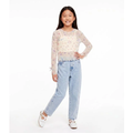 Imagem da oferta Calça Jeans Ballon Infantil Marmorizado com Corrente - Tam 5 a 16 Anos