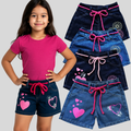 Imagem da oferta Shorts Jeans Infantil (Tam. 8 a 12, Diversas Estampas)