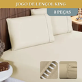 Imagem da oferta Jogo De Lençol Cama King 03 Peças 400 Fios Ponto Palito Cor Palha Desenho Do Tecido Lisa