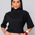 Imagem da oferta T-shirt Feminina Gola Alta Manga 34