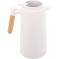 Imagem da oferta Lyor - Garrafa Térmica De Plástico Com Cabo De Madeira E Termômetro Branca 1l - Utensílios De Cozinha - Mesa Posta - Decoração - Itens Para Casa