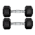 Imagem da oferta Par Halteres 4kg + 4kg Dumbbell Sextavado Emborrachado Pegada Cromada Gallant (GDB04F3B-PT)