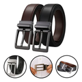 Imagem da oferta Cinto Masculino Couro Dupla Face 2 Em 1 Preto Marrom Social Pretomarrom 130 Cm