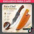 Imagem da oferta Faca Oriental Dragão c Bainha: Churrasco Outdoor e Cozinha Profissional.