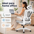 Imagem da oferta Cadeira de Escritório Giratória Ergonômica Branca Suporte Lombar com Rodízios Silenciosos para Home Office e Trabalh