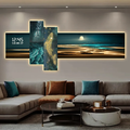 Imagem da oferta Relógios de Parede de Luxo para Sala de Estar Relógio de Parede LED Silencioso Decoração para Casa Luminárias de
