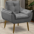 Imagem da oferta Poltrona Decorativa Opala Suede Para Sala Arapongas Luxo