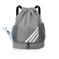 Imagem da oferta Mochila Esportiva com Cordão, Separação seca e húmida, Mochila de grande capacidade para viagens de lazer, Bolsos Laterais em Malha, Preto com Lis