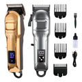 Imagem da oferta Máquina De Cortar Cabelo Profissional Sem Fio Com Visor Led Lâmina De Titânio Com Alavanca De Regulagem