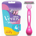 Imagem da oferta Gillette Venus Suave Aparelho de Depilação Feminina Descartável com 3 Lâminas e Fita Lubrificante com Aloe Vera - 4 Unidades