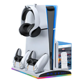 Imagem da oferta Base cooler dobe para PS5 Slim e Fat com portos de carga e RGB cor banca