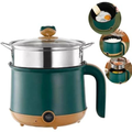 Imagem da oferta Panela Elétrica Multifuncional com Cozimento a Vapor Verde e Bege 1.8L 600W 110V Antiaderente Tampa de Vidro Temperado