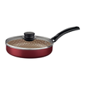 Imagem da oferta Frigideira Reta Turim Alumínio Antiaderente Starflon Vermelho Tampa De Vidro 22 Cm 1,7 L Tramontina