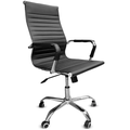 Imagem da oferta Cadeira de Escritório Esteirinha Base Cromada com Rodinha Fortt Oslo Preta - CEF03-P