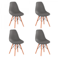 Imagem da oferta Kit 4 Unidades Cadeira Eames Eiffel Base Madeira Grafite