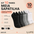Imagem da oferta Kit 10 Pares Meias Lupo Sport Cano Invisível Algodão Soquete Sapatilha Unissex Original Confortável
