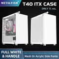 Imagem da oferta METALFISH T40 Mini ITX Case 7L Painel lateral de acrílico ou malha e alça portátil Suporte SFX PSU206mm GPU