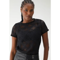 Imagem da oferta Blusa Renda Lança Perfume Reta Transparente Preta