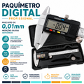 Imagem da oferta Paquímetro Digital Ferramenta Profissional Inox com Bateria Extra e Estojo 150mm Universal Inox -CH