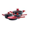 Imagem da oferta Euro Home - Conjunto de Panelas 4 peças de Alumínio com Antiaderente ColorStone Titânio - ALU8709-TI