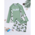 Imagem da oferta Traje De Banho De Praia Tropical Com Letra Para Menino Pré-adolescente