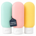 Imagem da oferta Kit 3 Frascos de Viagem 60 ml Reutilizáveis para Shampoo Creme e Sabonete