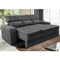 Imagem da oferta Sofá 3 Lugares Retrátil e Reclinável Cama inBox Senses 2,00m Velusoft Cinza