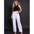 Imagem da oferta Calça Wide Leg Pantalona Cintura Alta Jeans - Feminina