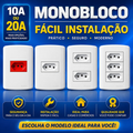 Imagem da oferta Tomada 10A 20A Amperes Comum Dupla Tripla Vermelha Branca Monobloco 110V 220V 4x2 Pluzie