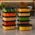 Imagem da oferta Kit 10 Potes Transparentes 500ml Bpa Free Microondas Freezer