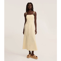 Imagem da oferta Vestido Midi em Sarja com Alça Fina e Busto Recortado