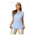 Imagem da oferta Camiseta Feminina Fitness Tule Transparente Academia Leve