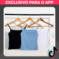 Imagem da oferta Kit 2 ou 3 Regatas Femininas Alcinha Suplex Premium - Sem Transparência
