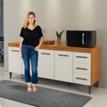 Imagem da oferta Balcão De Cozinha Atenas 4 Portas 3 Gavetas Natureoff