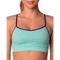 Imagem da oferta Top Selene Com Bojo Removível Fitness Sem Costura Alça Fina Verde Liso G - 42 A 44