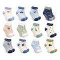 Imagem da oferta Kit 12 Pares Meias Bebê Menina E Menino Antiderrapante Variadas Menino Bebe Antiderrapante Logo 12 A 24 Meses