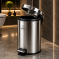 Imagem da oferta Lixeira Inox 5 Litros Cesto Com Pedal E Balde Removível