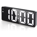 Imagem da oferta (Versão atualizada) Relógio despertador digital, Relógio LED para quarto, Relógio eletrônico de mesa com visor de temperatura, brilho ajustável,