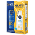 Imagem da oferta 2 Unidades Protetor Solar Nivea Sun Protect & Hidrata Fps50 200ml Grátis Protetor Solar Nivea Sun Kids Sensitive Fps60 100ml