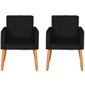 Imagem da oferta Kit 2 Poltronas Cadeira Decorativa para Sala de estar Cadeiras para Recepção Manicure Escritório Sala De Espera (PRET