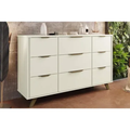 Imagem da oferta Cômoda Solteiro Olimpia 9 Gavetas C Pés Off White - Europa
