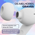 Imagem da oferta Fone de Ouvido Bluetooth Sound Pro Sem fio Branco IPX5 c Cancelamento de Ruído e 24h de Bateria branco