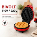 Imagem da oferta Maquina Waffle Elétrica Compacta Profissional Mini Panqueca Vermelho